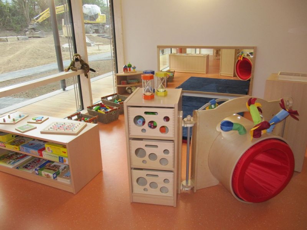 Spiel- und Baubereich in einer Familiengruppe.