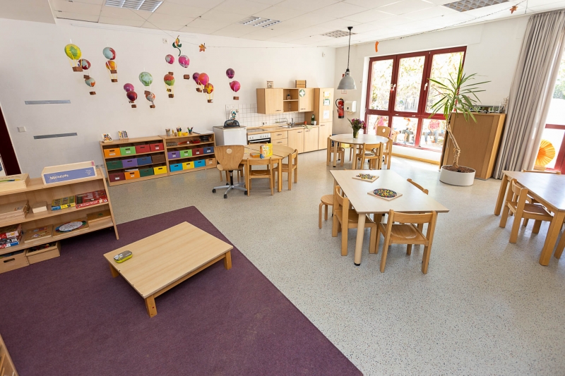 Bei der Raumgestaltung spielen die einzelnen Interessen der Kinder eine große Rolle.