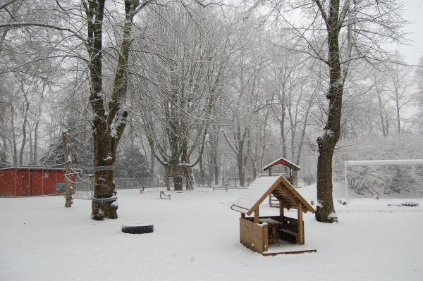 Unser Kindergartenhof im Winter