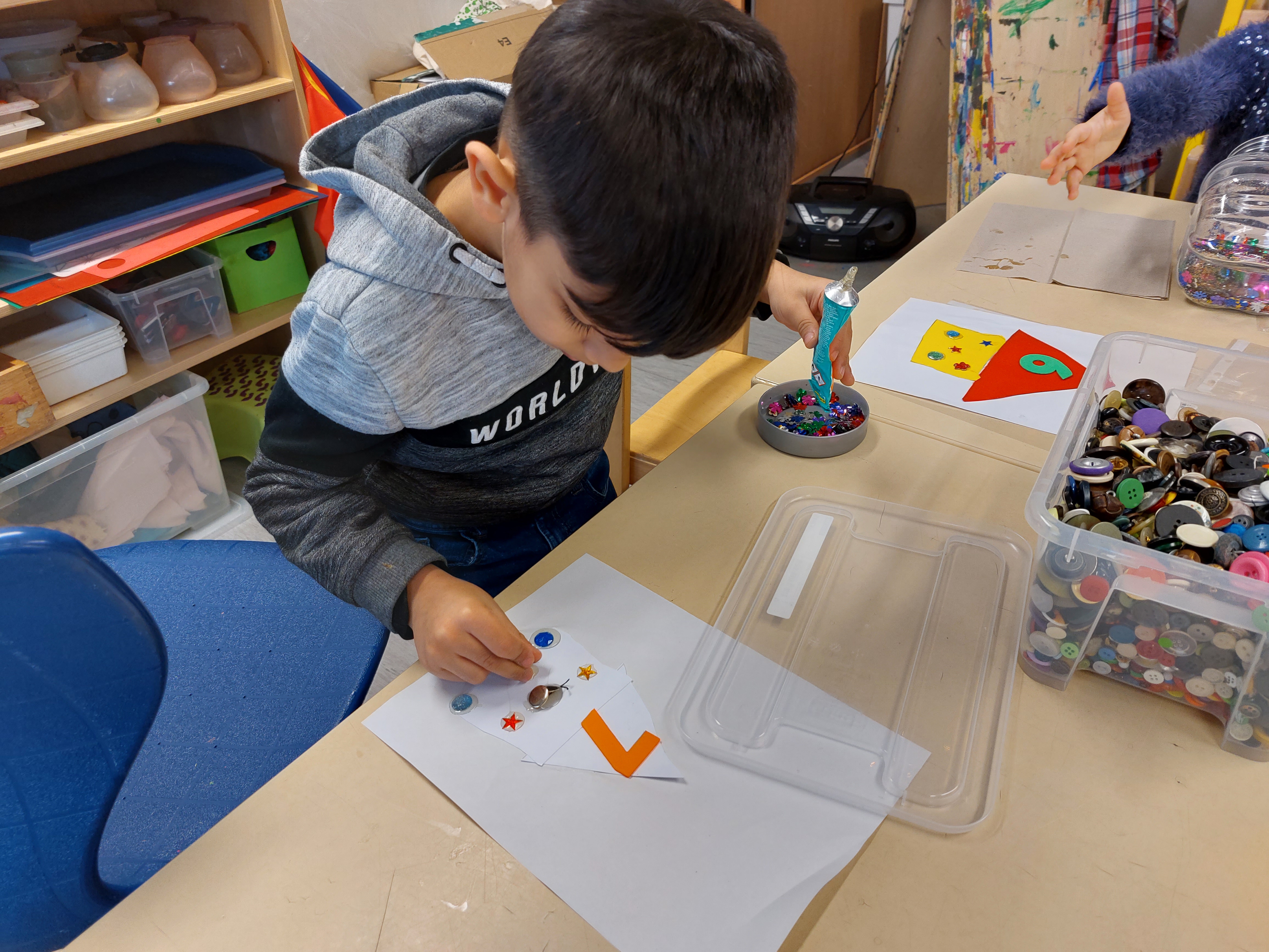 Hier üben sich die Kinder in der Mengenerfassung